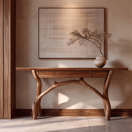 Syltheris Sculpted Solid Wood Console Table - Timberustic Console Table