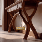 Syltheris Sculpted Solid Wood Console Table