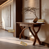 Syltheris Sculpted Solid Wood Console Table