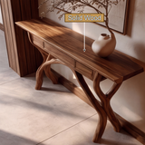 Syltheris Sculpted Solid Wood Console Table