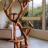 Syltheron Handcrafted Tree Branch Parrot Stand SPA395201 - Timberustic Tree Branch Parrot Stand