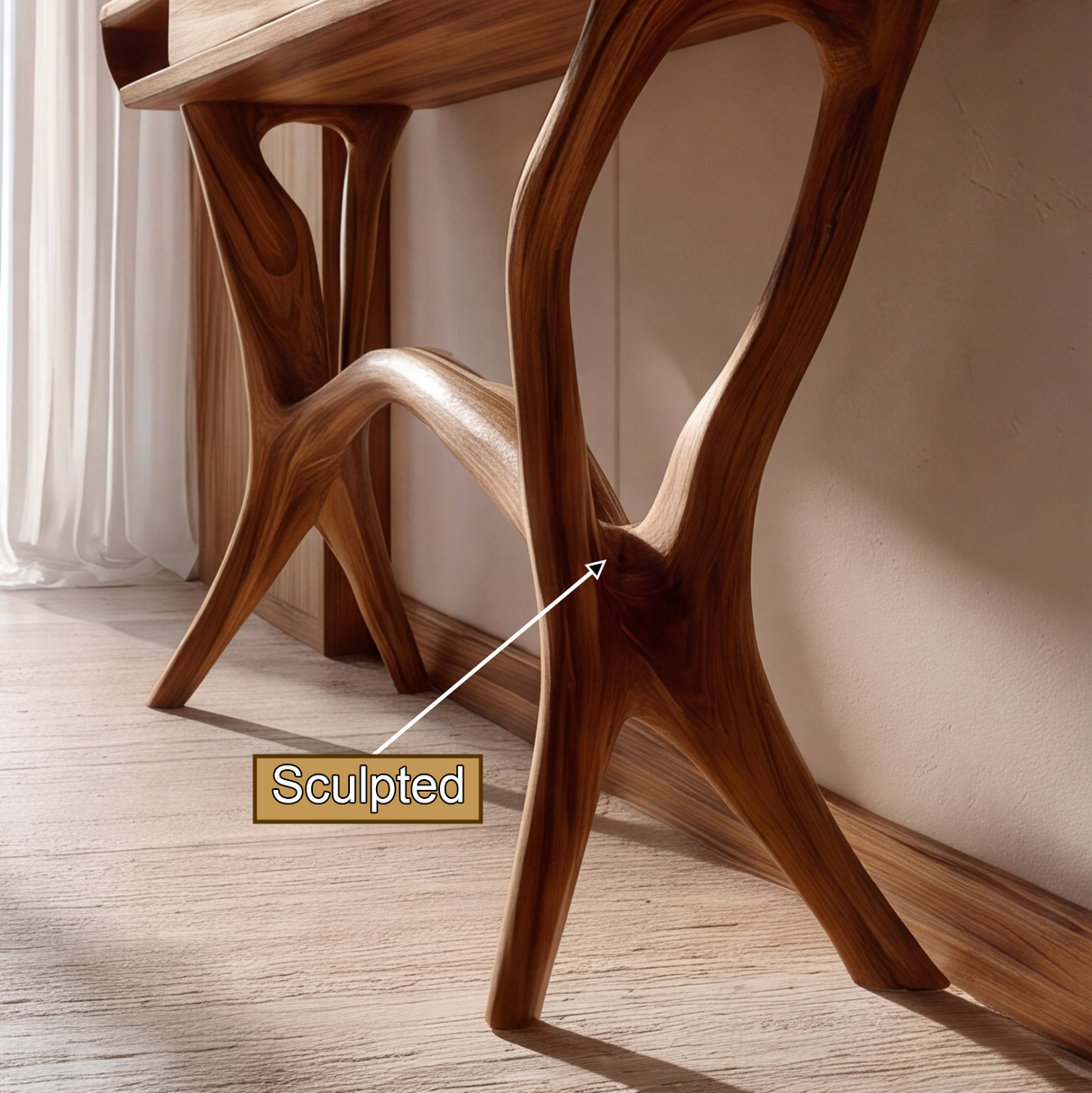 Syltherra Sculpted Solid Wood Console Table SPA392831