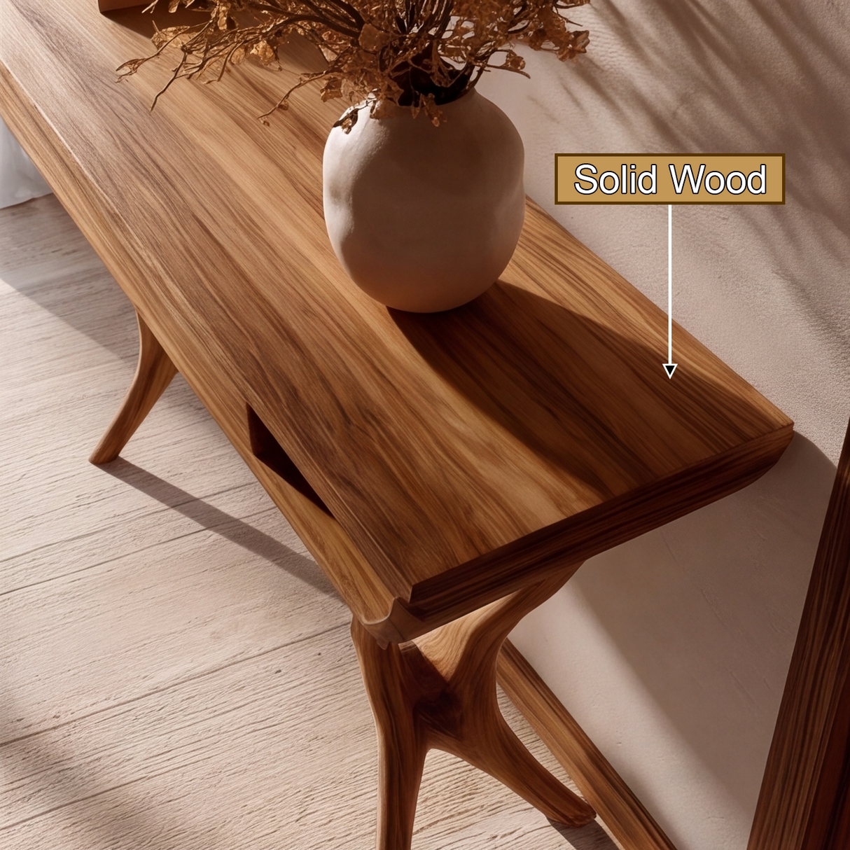 Syltherra Sculpted Solid Wood Console Table SPA392831