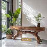 Sylthorin Solid Wood Sculpted Console Table - Timberustic Console Table