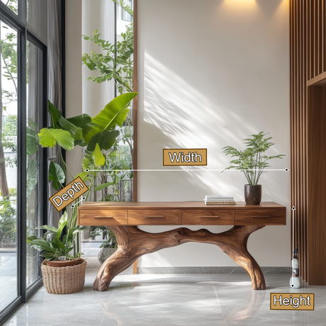 Sylthorin Solid Wood Sculpted Console Table - Timberustic Console Table