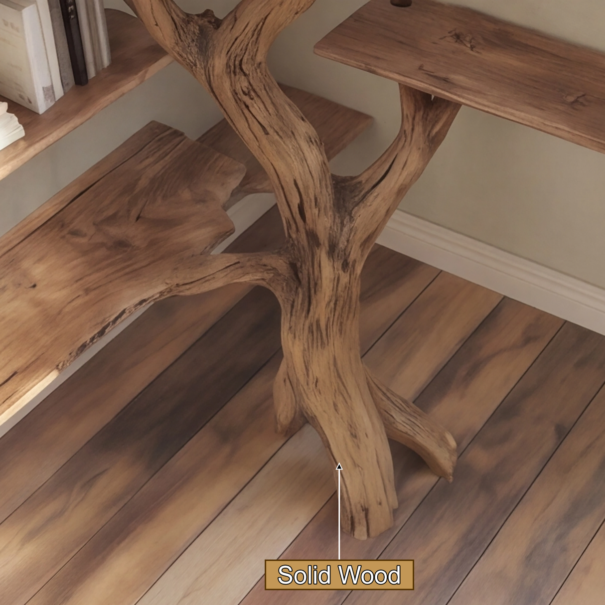 Sylva Organic Modern Solid Wood Tree Bookshelf - Timberustic Tree Bookshelf