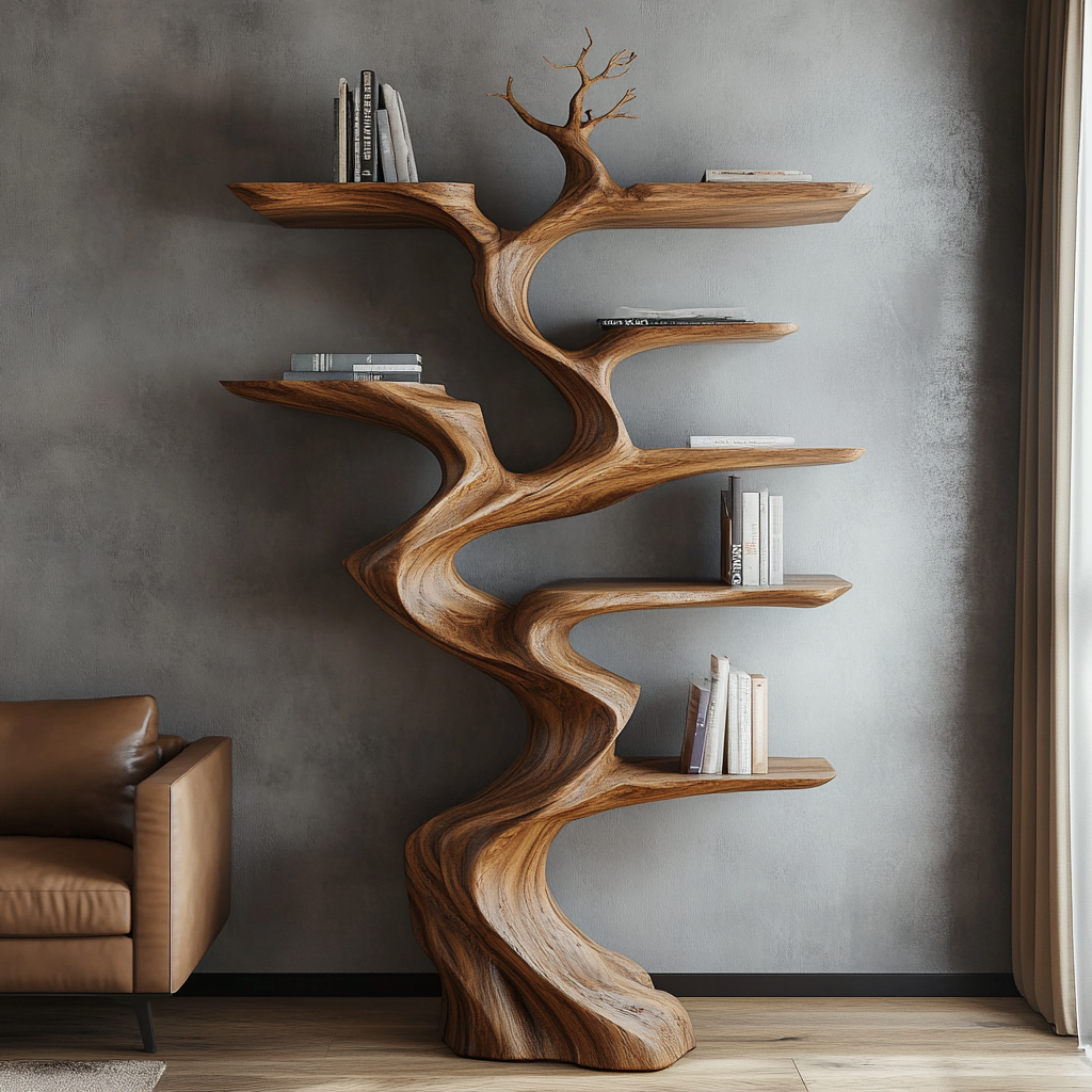 Sylvae Sculpted Solid Wood Tree Bookshelf