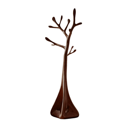 Sylvae Sculpted Solid Wood Tree Coat Rack Dark Walnut - Timberustic Tree Coat Rack