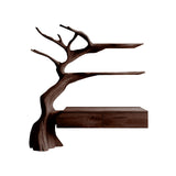 Sylvan Branch Live Edge Handcrafted Wood Floating Bathroom Vanity with Tree Shelves