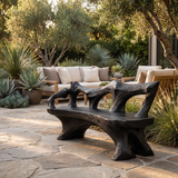 Sylvane Sculpted Solid Wood Outdoor Bench Black - Timberustic Bench
