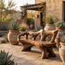 Sylvane Sculpted Solid Wood Outdoor Bench Brown - Timberustic Bench