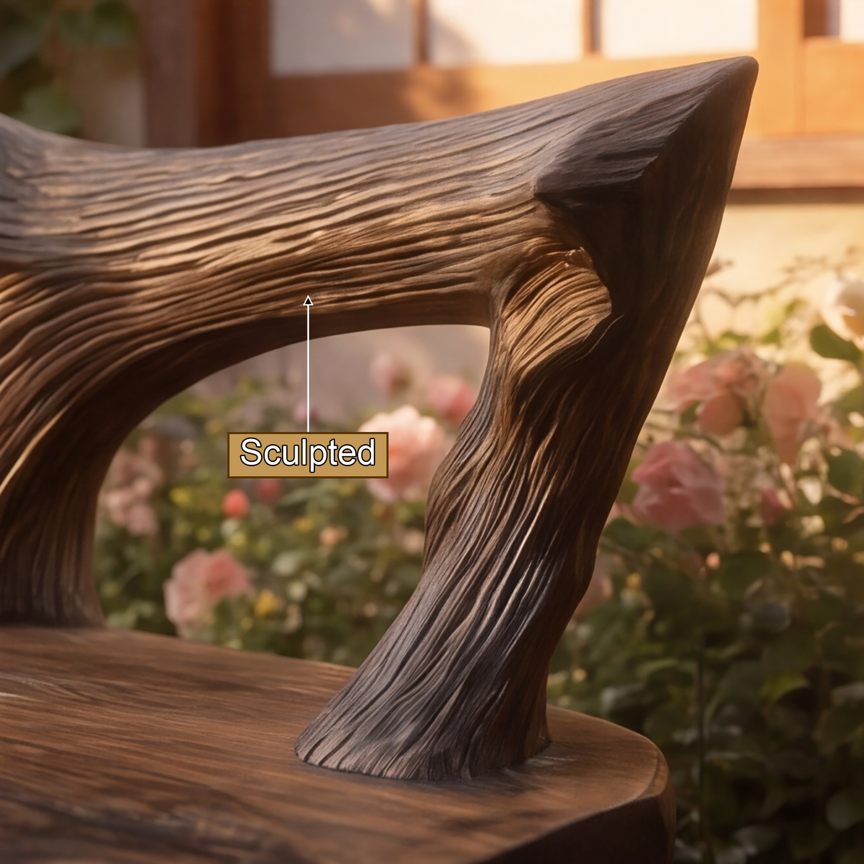 Sylvane Sculpted Solid Wood Outdoor Bench - Timberustic Bench