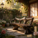 Sylvane Sculpted Solid Wood Outdoor Bench - Timberustic Bench