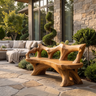 Sylvane Sculpted Solid Wood Outdoor Bench Teak - Timberustic Bench