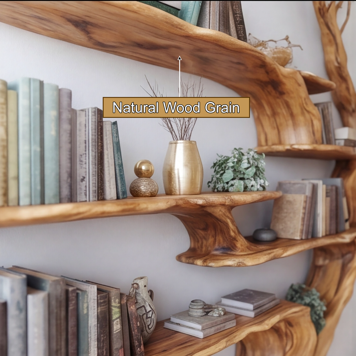 Sylvanroot Sculpted Solid Wood Tree Bookshelf - Timberustic Tree Bookshelf