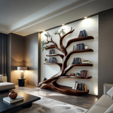 Sylvara Flow Handcrafted Live Edge Tree Bookshelf - Timberustic Tree Bookshelf