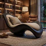Sylvara Handcrafted Sculpted Solid Wood Chaise Lounge