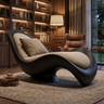 Sylvara Handcrafted Sculpted Solid Wood Chaise Lounge