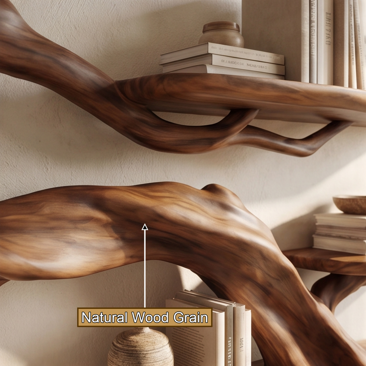 Sylvara Handcrafted Solid Wood Tree Bookshelf