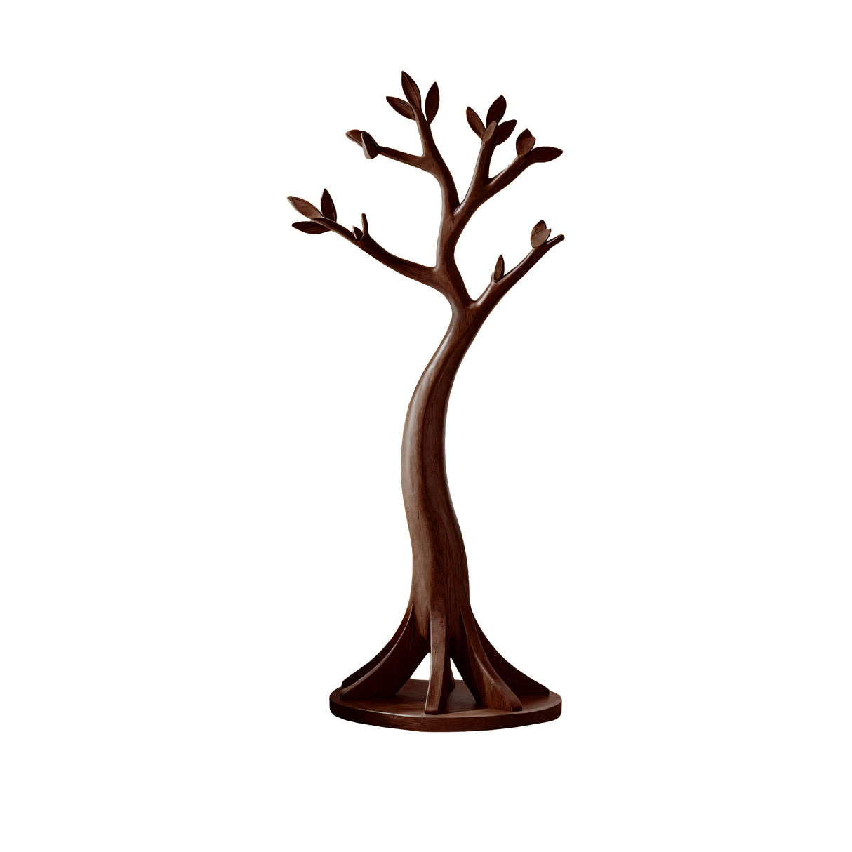 Sylvara Handcrafted Solid Wood Tree Coat Rack Dark Walnut - Timberustic Tree Coat Rack