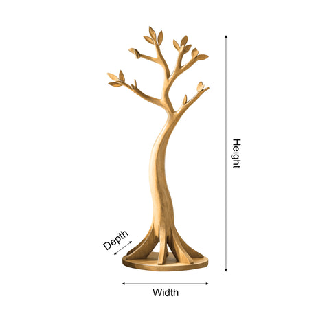 Sylvara Handcrafted Solid Wood Tree Coat Rack - Timberustic Tree Coat Rack