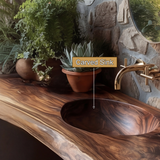 Sylvara Live Edge Solid Wood Floating Bathroom Vanity with Integrated Sink - Timberustic Floating Bathroom Vanity with Integrated Sink