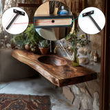 Sylvara Live Edge Solid Wood Floating Bathroom Vanity with Integrated Sink - Timberustic Floating Bathroom Vanity with Integrated Sink