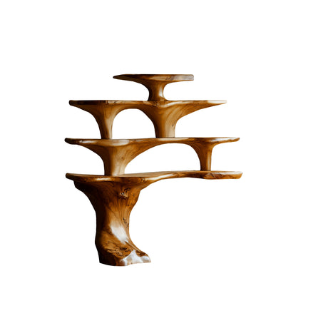 Sylvara Live Edge Solid Wood Kitchen Shelf Brown - Timberustic Kitchen Shelf