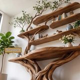 Sylvara Sculpted Solid Wood Console Table with Shelves - Timberustic Console Table with Shelves
