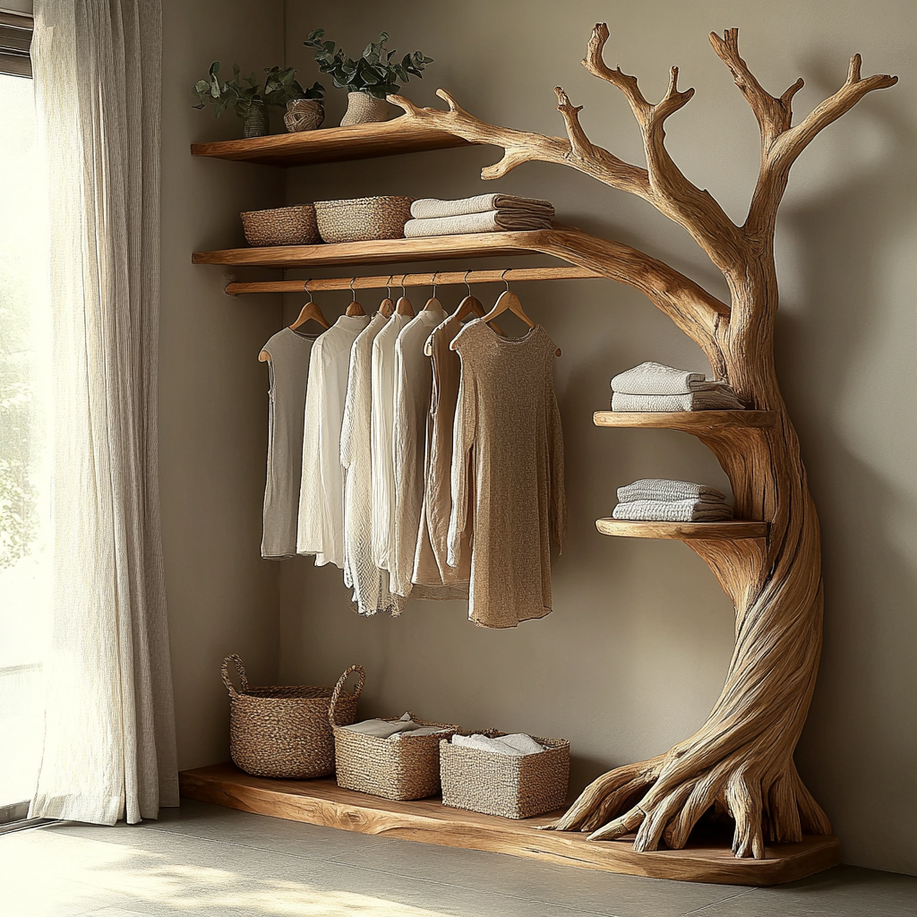 Sylvara Sculpted Solid Wood Entryway Organizer