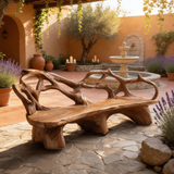 Sylvara Sculpted Solid Wood Outdoor Bench - Timberustic Bench