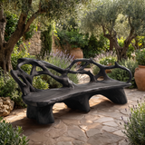 Sylvara Sculpted Solid Wood Outdoor Bench Black - Timberustic Bench
