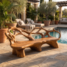 Sylvara Sculpted Solid Wood Outdoor Bench Brown - Timberustic Bench