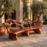 Sylvara Sculpted Solid Wood Outdoor Bench Mahogany - Timberustic Bench