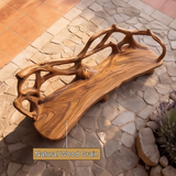 Sylvara Sculpted Solid Wood Outdoor Bench - Timberustic Bench