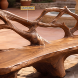 Sylvara Sculpted Solid Wood Outdoor Bench - Timberustic Bench