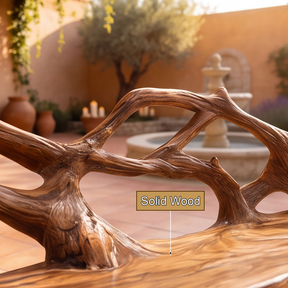 Sylvara Sculpted Solid Wood Outdoor Bench - Timberustic Bench