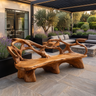 Sylvara Sculpted Solid Wood Outdoor Bench Teak - Timberustic Bench
