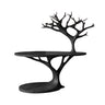 Sylvara Sculpted Solid Wood Record Player Stand Black - Timberustic Record Player Stand With Storage