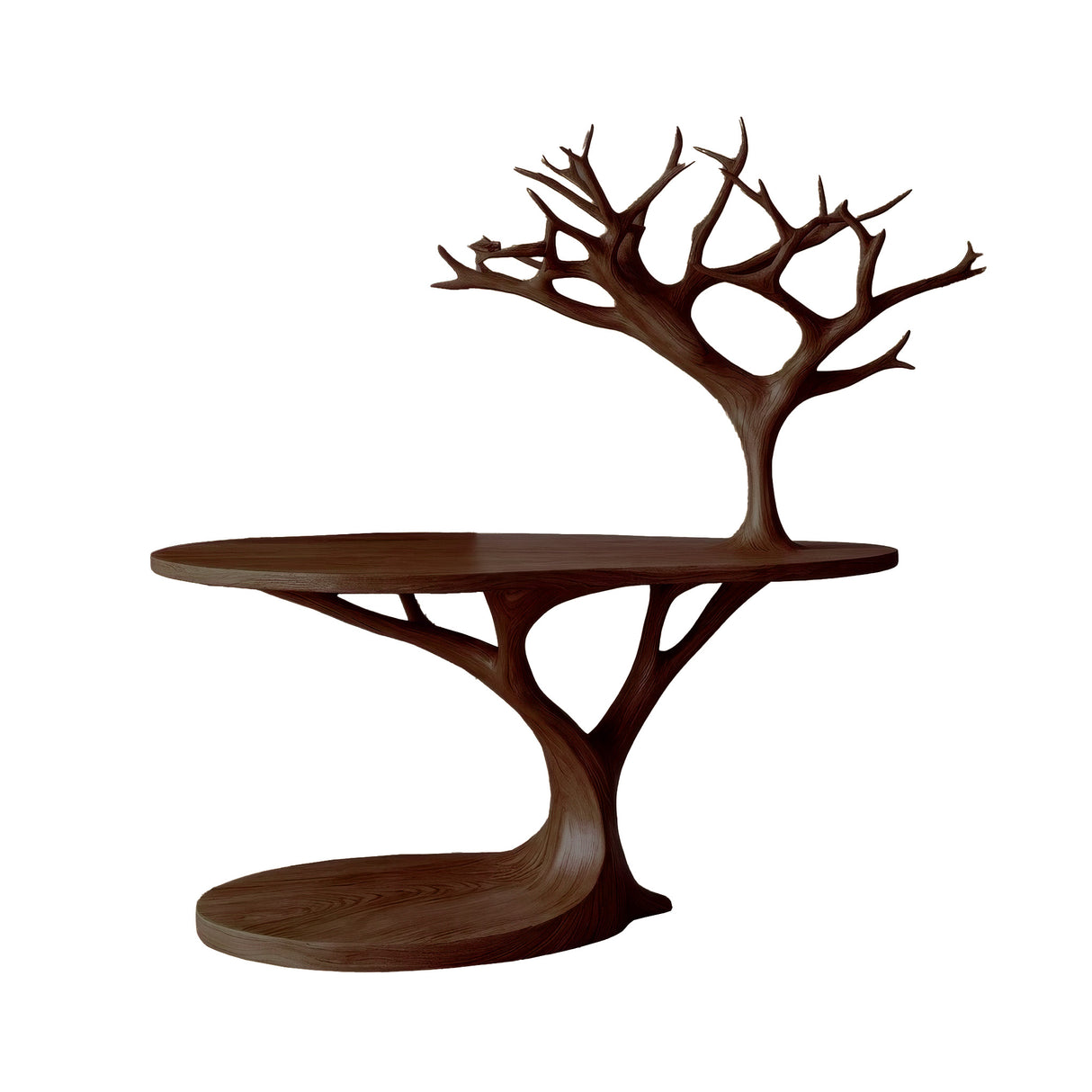 Sylvara Sculpted Solid Wood Record Player Stand Dark Walnut - Timberustic Record Player Stand With Storage