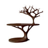 Sylvara Sculpted Solid Wood Record Player Stand Dark Walnut - Timberustic Record Player Stand With Storage