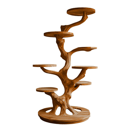 Sylvara Sculpted Solid Wood Tree-Inspired Cat Tree Shelf Brown - Timberustic Tree-Inspired Cat Tree Shelf
