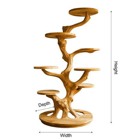 Sylvara Sculpted Solid Wood Tree-Inspired Cat Tree Shelf - Timberustic Tree-Inspired Cat Tree Shelf