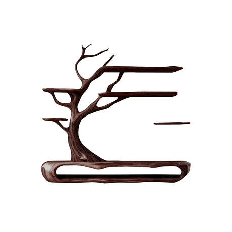 Sylvara Tree Branch Live Edge Solid Wood TV Console Dark Walnut - Timberustic TV Console with Tree Shelf