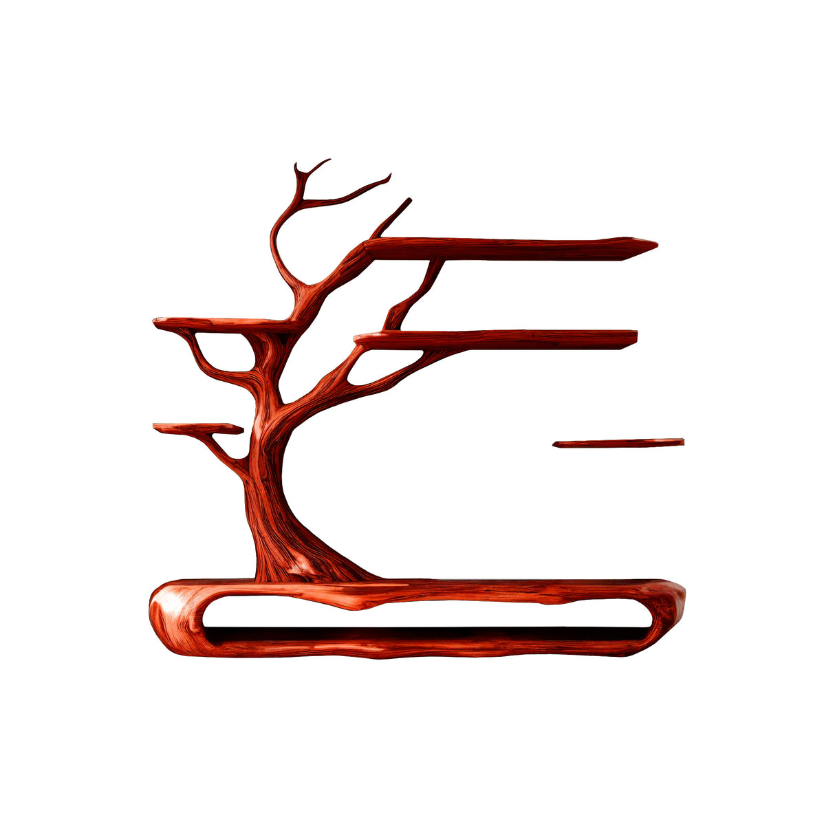 Sylvara Tree Branch Live Edge Solid Wood TV Console Mahogany - Timberustic TV Console with Tree Shelf