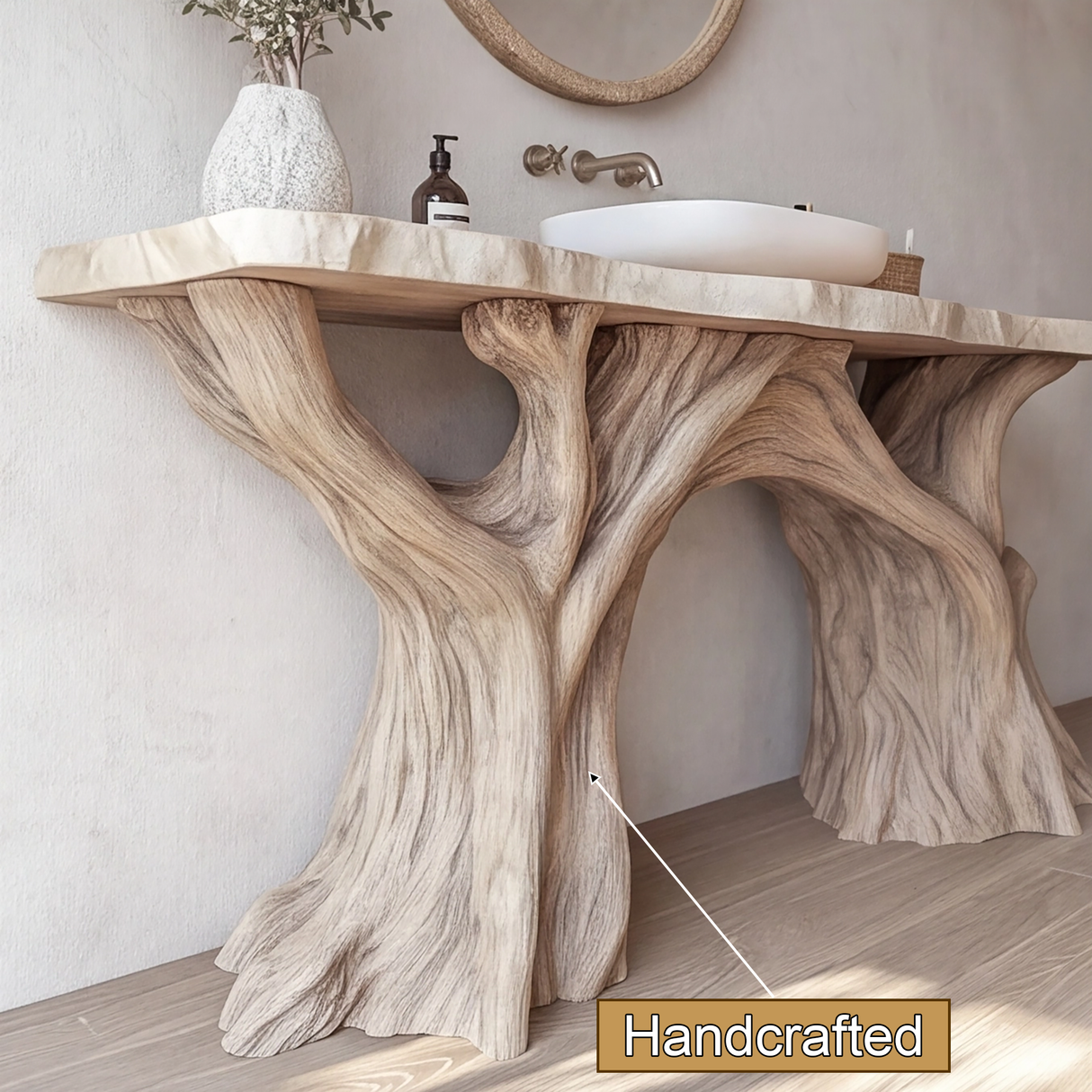 Sylvara Treeform Solid Wood Freestanding Bathroom Vanity - Timberustic Freestanding Bathroom Vanity