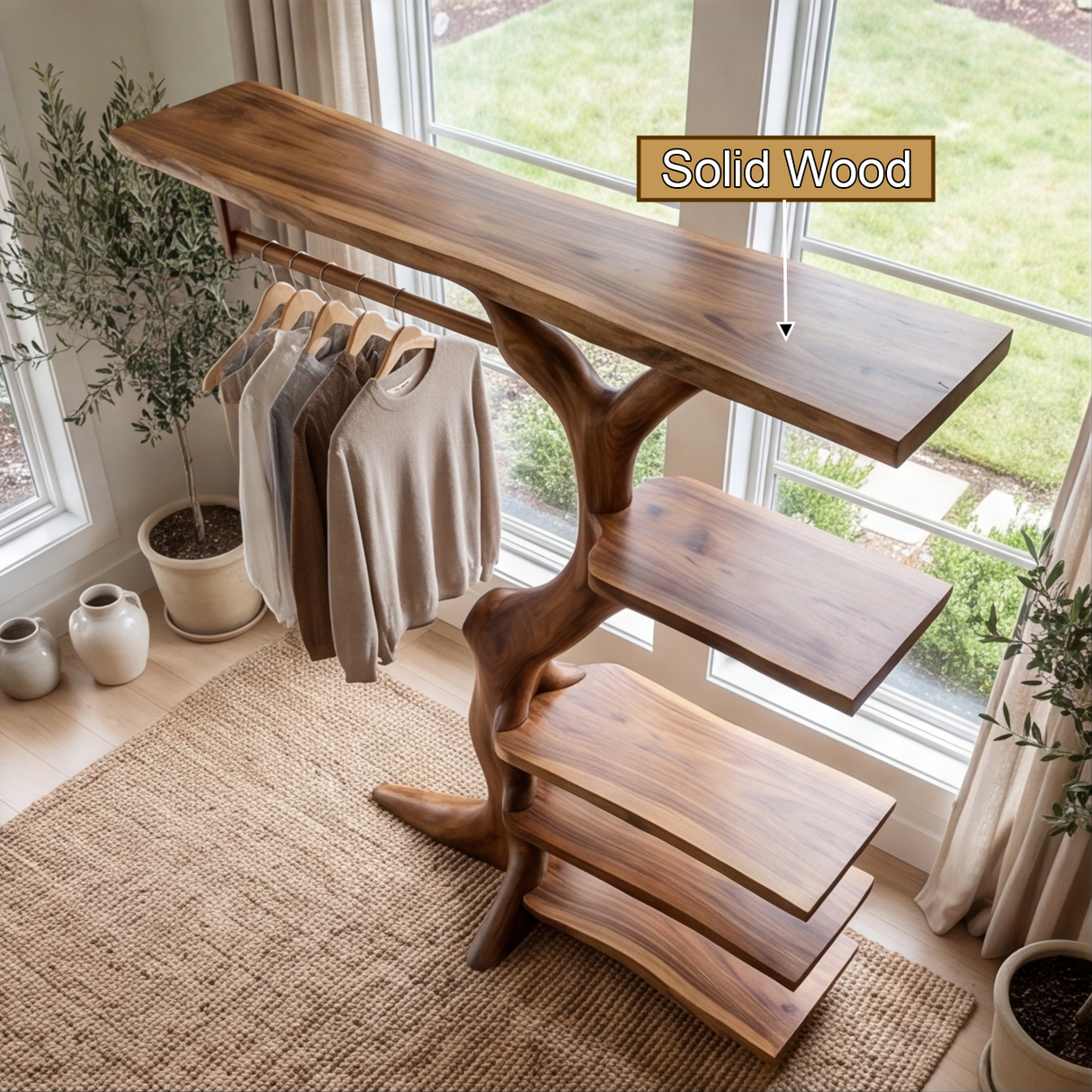 Sylvaren Handcrafted Solid Wood Entryway Organizer - Timberustic Entryway Organizer