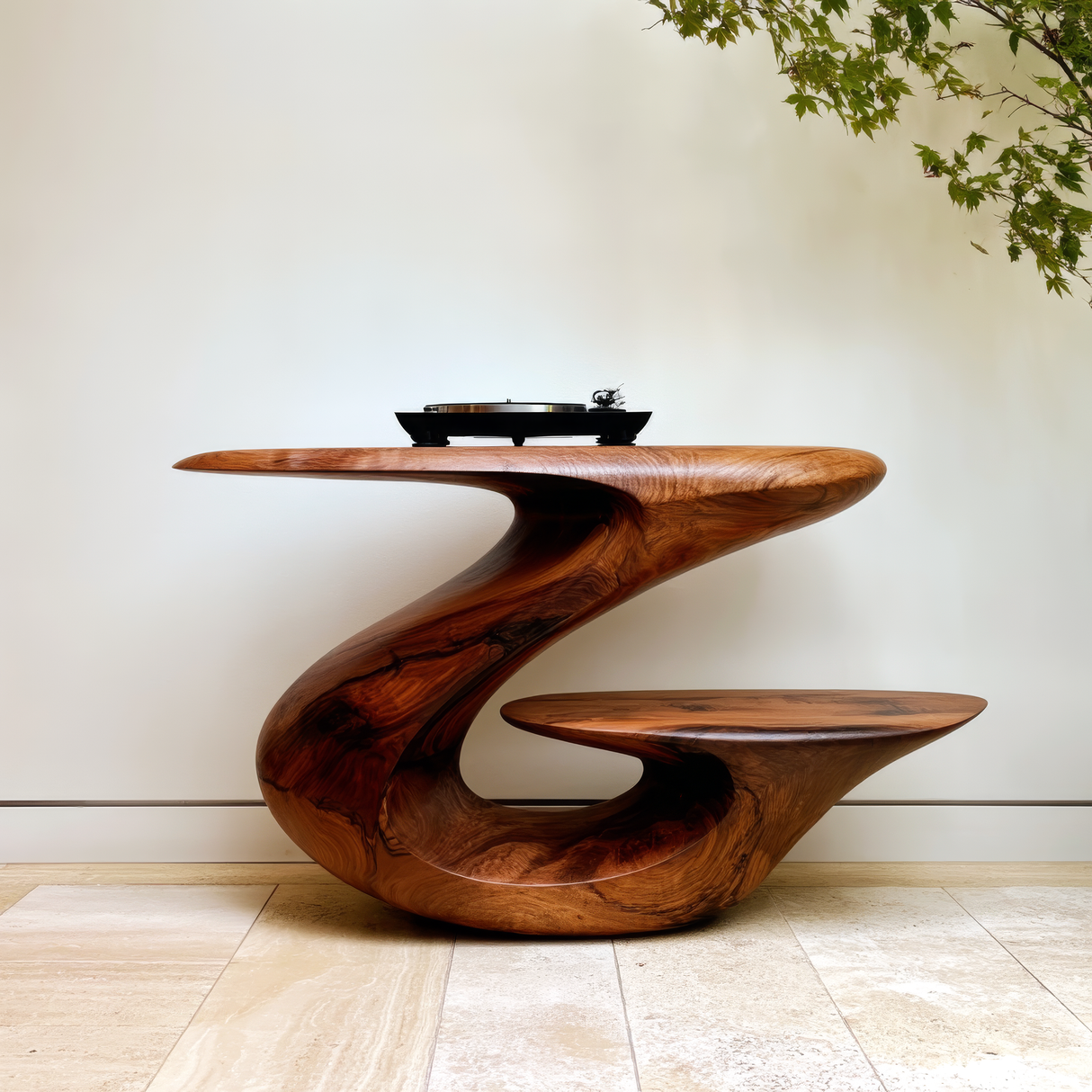 Sylvaren Handcrafted Solid Wood Record Player Stand SPA092532 - Timberustic Record Player Stand With Storage