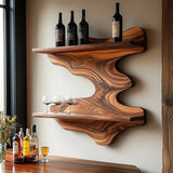 Sylvaren Live Edge Handcrafted Floating Wine Shelf SPA247810 - Timberustic Floating Wine Shelf