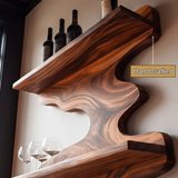 Sylvaren Live Edge Handcrafted Floating Wine Shelf SPA247810 - Timberustic Floating Wine Shelf